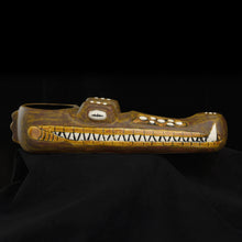 Load image into Gallery viewer, Terrible Tiki Crocodile Mug, Rusty Brown and Yellow wipe away