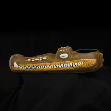 Load image into Gallery viewer, Terrible Tiki Crocodile Mug, Rusty Brown and Yellow wipe away