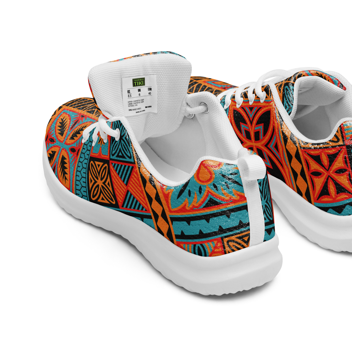 靴 tiki Beach Tiki Squares Men's athletic shoes – Terrible Tiki