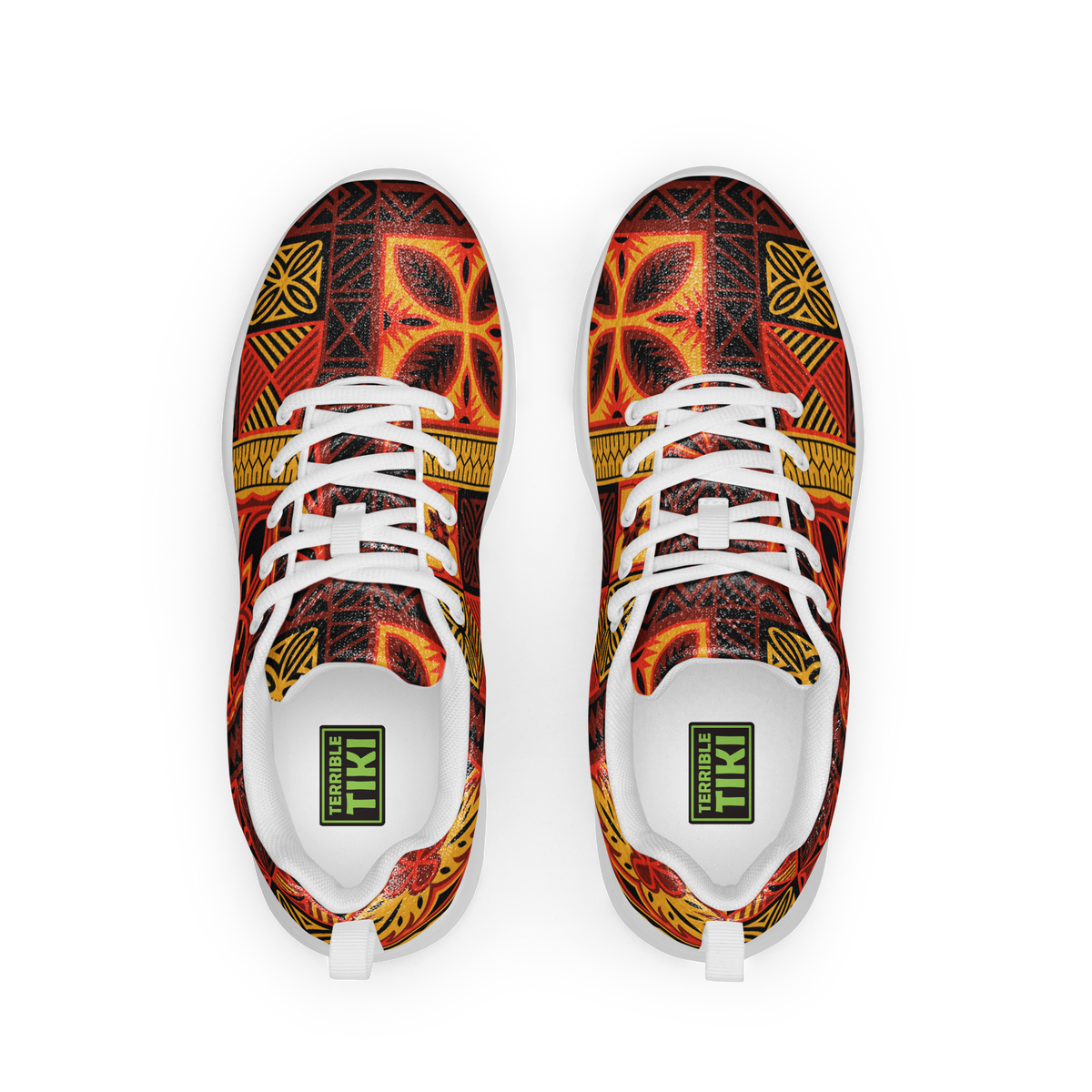 Fiery Tiki Squares Men's athletic shoes – Terrible Tiki