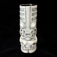 Load image into Gallery viewer, Toothy Tiki Mug, White Brush Off Gloss Glaze