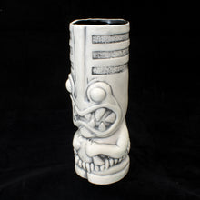 Load image into Gallery viewer, Toothy Tiki Mug, White Brush Off Gloss Glaze