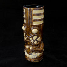 Load image into Gallery viewer, Toothy Tiki Mug, Two Color Mineral Brown and Oyster Shell