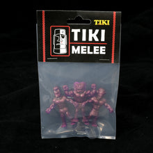 Load image into Gallery viewer, Tiki Melee T.I.K.I. figures One Off, Set of 3, Translucent Purple Interference Gold