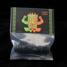 Load image into Gallery viewer, Toothy Tiki Totem Minifigure One Off, Black and Pearl Green Swirl