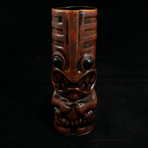 Toothy Tiki Mug, Fire Away with Black Interior Glaze