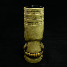 Load image into Gallery viewer, Toothy Tiki Mug, Olive Wipe Away with Black Interior Glaze