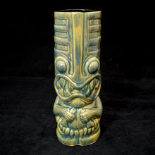 Load image into Gallery viewer, Toothy Tiki Mug, Gloss Blue Runny Glaze