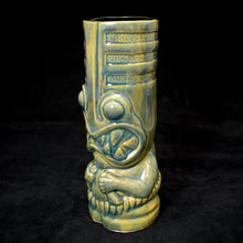Load image into Gallery viewer, Toothy Tiki Mug, Gloss Blue Runny Glaze