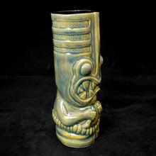 Load image into Gallery viewer, Toothy Tiki Mug, Gloss Blue Runny Glaze