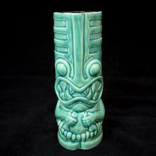 Load image into Gallery viewer, Toothy Tiki Mug, Gloss Translucent Teal Glaze