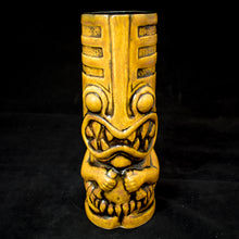Load image into Gallery viewer, Toothy Tiki Mug, Semi Gloss Yellow Spice Glaze