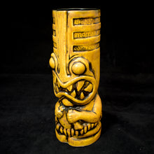 Load image into Gallery viewer, Toothy Tiki Mug, Semi Gloss Yellow Spice Glaze