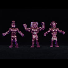Load image into Gallery viewer, Tiki Melee T.I.K.I. figures One Off, Set of 3, Translucent Purple Interference Gold