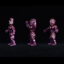Load image into Gallery viewer, Tiki Melee T.I.K.I. figures One Off, Set of 3, Translucent Purple Interference Gold