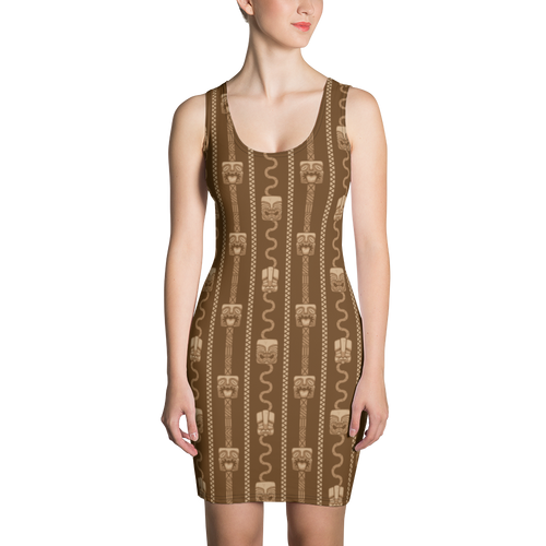 Brown Tiki and Bamboo Dress