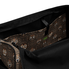 Load image into Gallery viewer, Brown Circular Tiki Pattern Duffle bag
