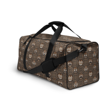 Load image into Gallery viewer, Brown Circular Tiki Pattern Duffle bag
