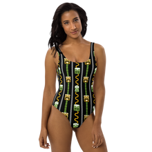 Load image into Gallery viewer, Green Tiki and Bamboo One-Piece Swimsuit