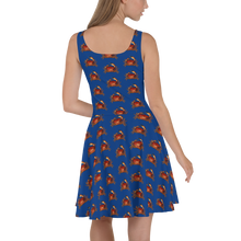Load image into Gallery viewer, Crabby Blue Skater Dress