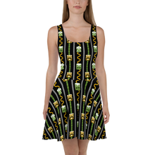 Load image into Gallery viewer, Green Tiki and Bamboo Skater Dress