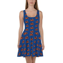 Load image into Gallery viewer, Crabby Blue Skater Dress