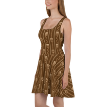 Load image into Gallery viewer, Brown Tiki and Bamboo Skater Dress