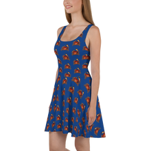 Load image into Gallery viewer, Crabby Blue Skater Dress