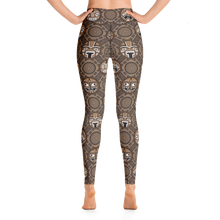 Load image into Gallery viewer, Brown Tiki Pattern Yoga Leggings