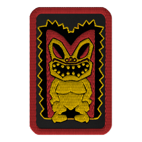 Yellow and Red Tiki Embroidered patches