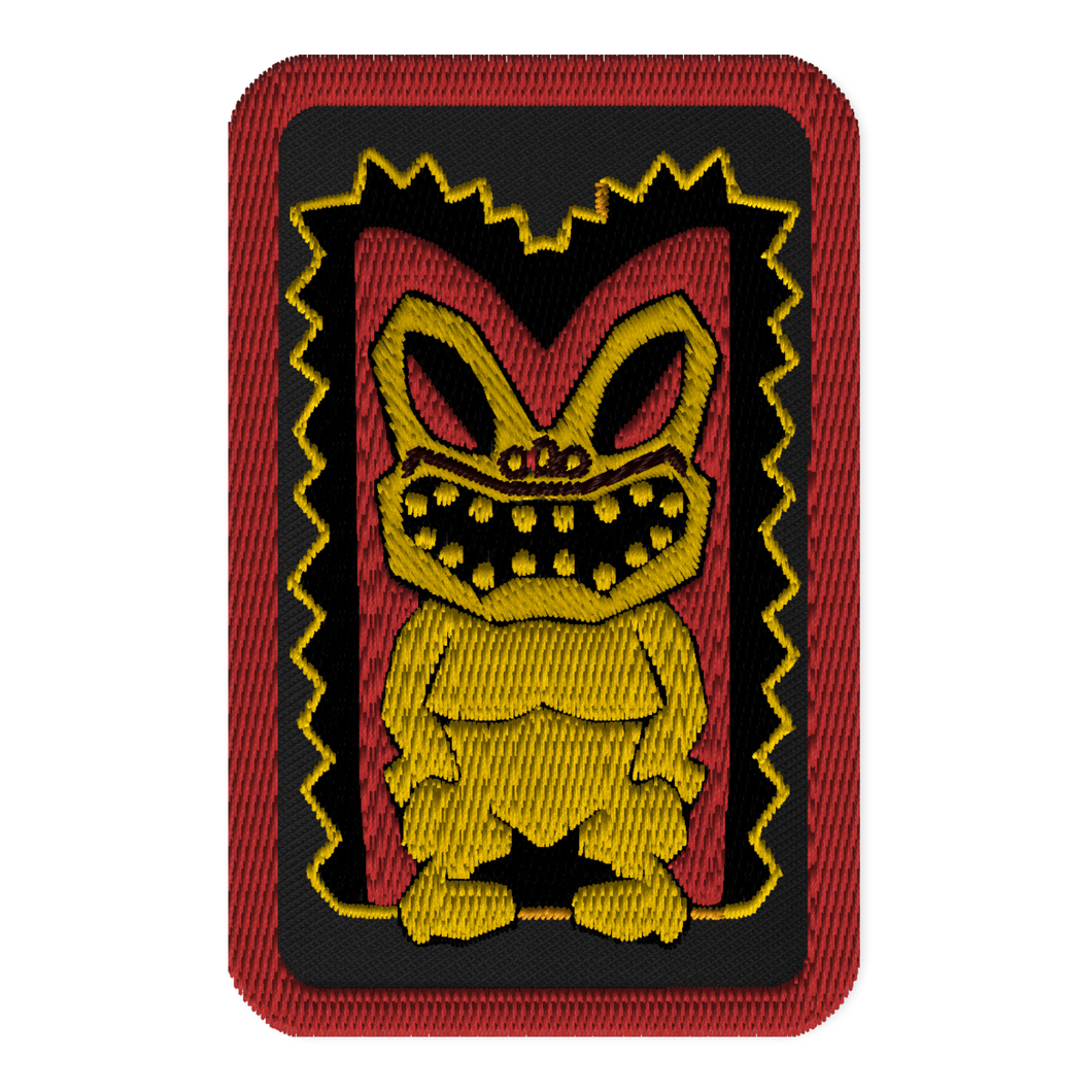 Yellow and Red Tiki Embroidered patches