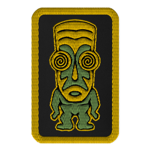 Green and Yellow Tiki Embroidered patches