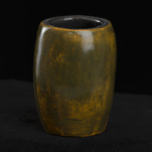 Load image into Gallery viewer, Little Headhunter Tiki Shot Glass, Greenish Brown wipe away with Black Interior