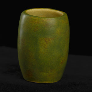 Little Headhunter Tiki Shot Glass, Matte Pine Green Wipe Away with Yellow Interior