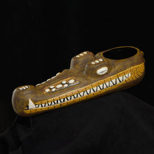Load image into Gallery viewer, Terrible Tiki Crocodile Mug, Rusty Brown and Yellow wipe away