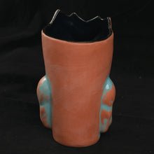 Load image into Gallery viewer, Terrible Tiki Mug, Terracotta with Teal Wipe Away with black Interior