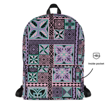 Load image into Gallery viewer, Purple Tiki Squares Backpack