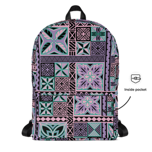 Purple Tiki Squares Backpack