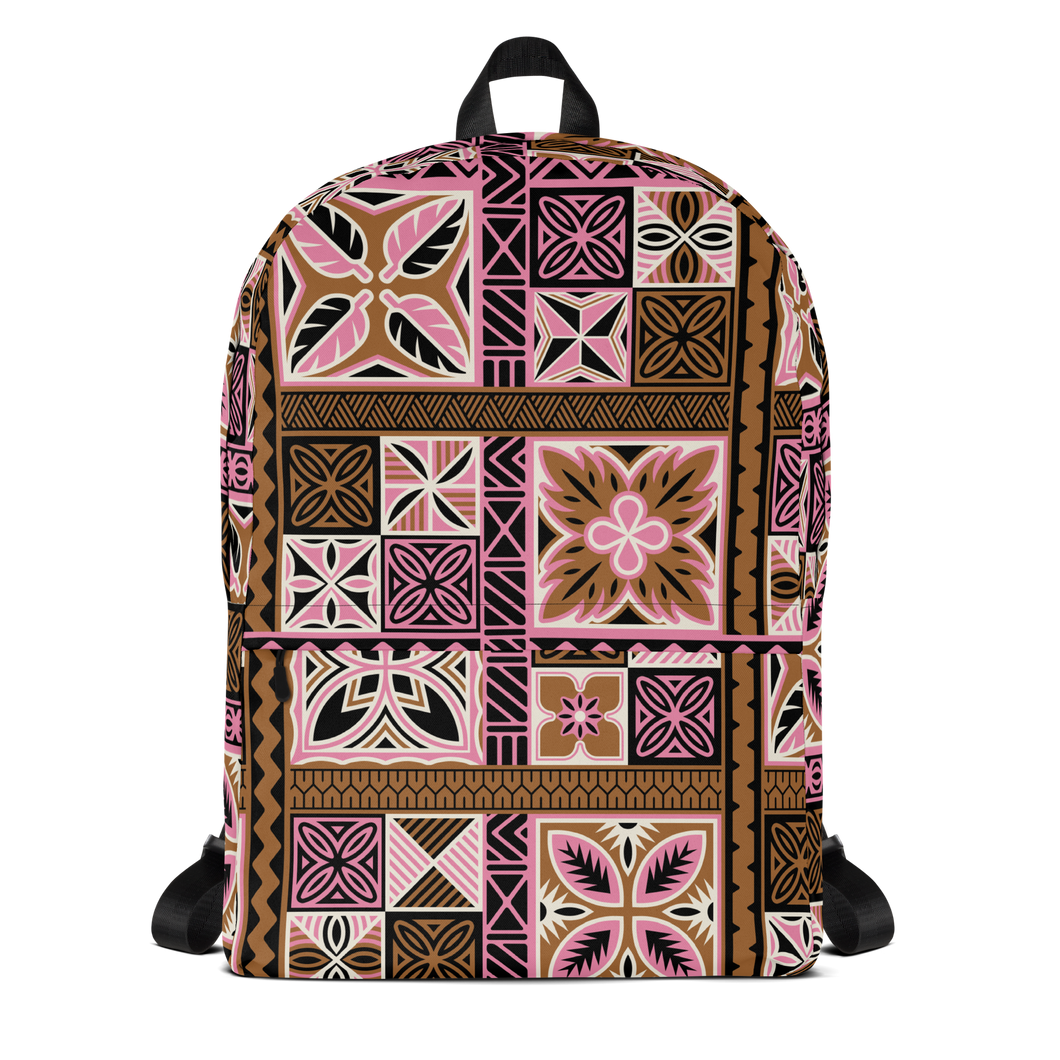 Pink Tiki Squares Backpack