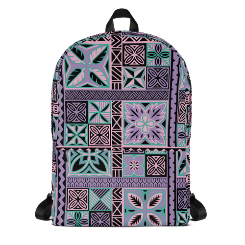 Purple Tiki Squares Backpack