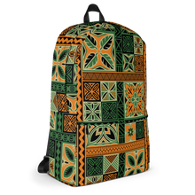 Load image into Gallery viewer, Green Tiki Squares Backpack