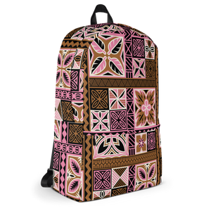 Pink Tiki Squares Backpack