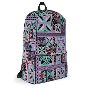 Purple Tiki Squares Backpack