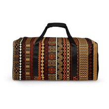 Load image into Gallery viewer, Earth Toned Tapa Striped Duffle bag