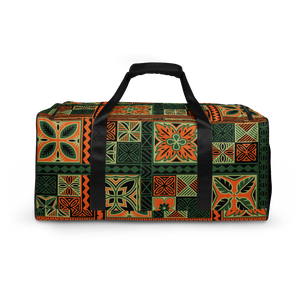 Green Tiki Squares Duffle bag