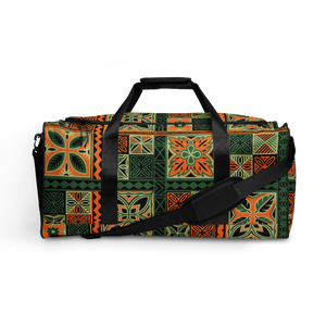 Green Tiki Squares Duffle bag