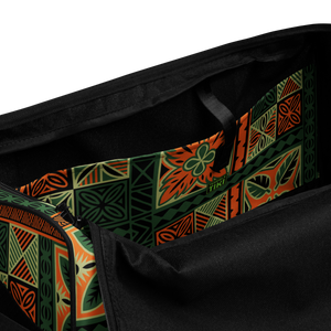 Green Tiki Squares Duffle bag