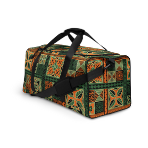 Green Tiki Squares Duffle bag