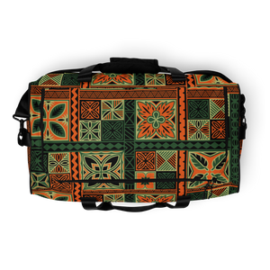 Green Tiki Squares Duffle bag