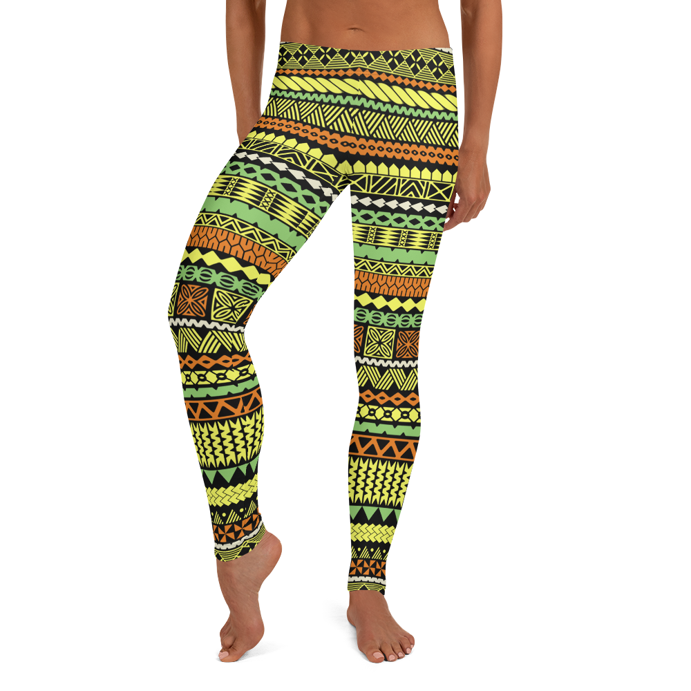 Citrus Tiki Striped Leggings